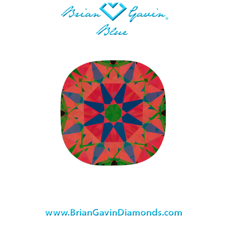 0.75 I VVS1 Brian Gavin Blue Cushion aset