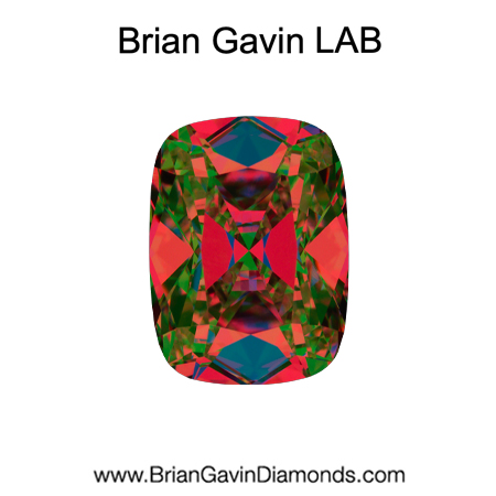 2.53 E VS1 BG Premium Elongated Old Mine Cushion Diamond aset