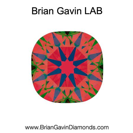 3.456 E VVS2 Brian Gavin Premium Lab Grown Cushion Diamond aset