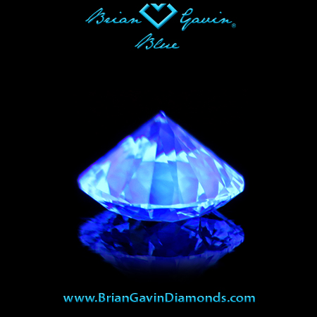 0.908 D VVS2 Blue Round fluorescence