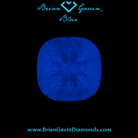 0.75 I VVS1 Brian Gavin Blue Cushion fluorescence