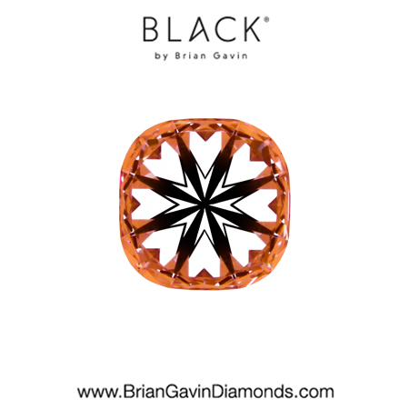 0.53 E VS1 Black by Brian Gavin Cushion hearts