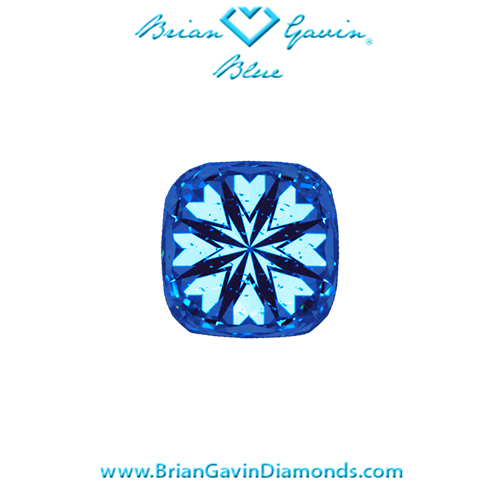 2.141 G VS2 Blue Cushion hearts