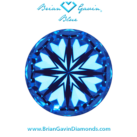 1.092 I VVS2 Blue Round hearts