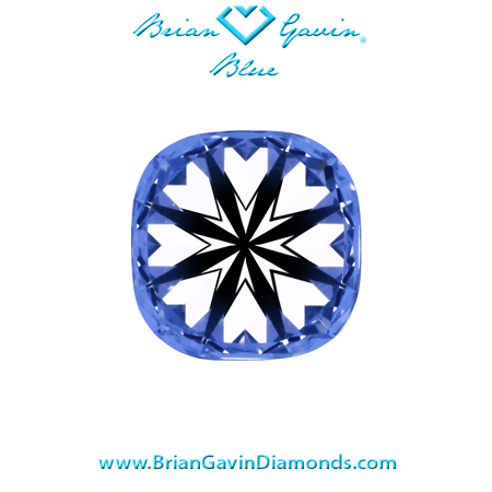 0.75 I VVS1 Brian Gavin Blue Cushion hearts
