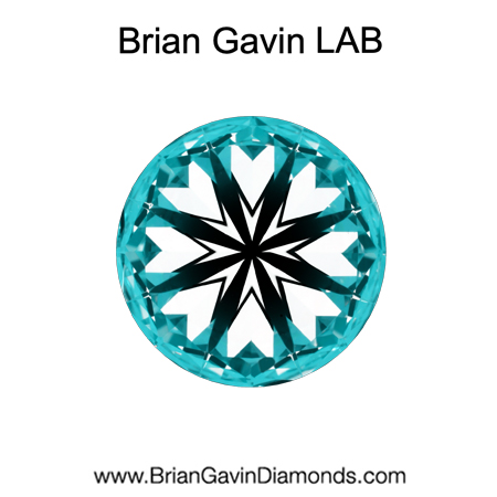 3.98 D VS1 Brian Gavin Premium Lab Round - Grown in the USA hearts