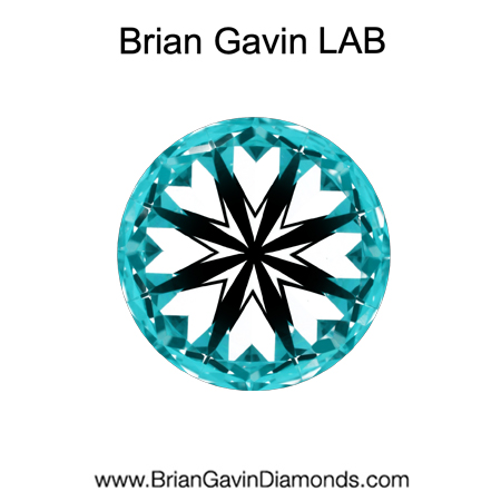 3.46 E VS1 Brian Gavin Premium Lab Round - Grown in the USA hearts