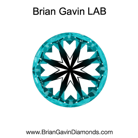 0.96 E SI2 BG Premium Lab Round Diamond - Grown in the USA hearts