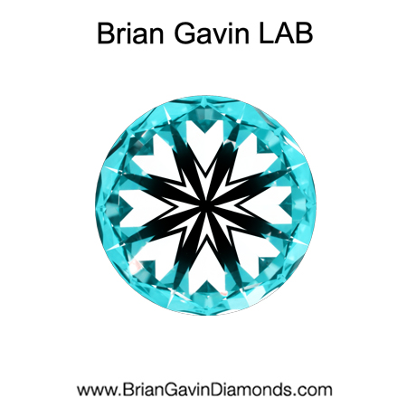 3.026 E VVS2 Brian Gavin Premium Lab Grown Round Diamond hearts