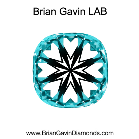 1.127 E VVS2 Brian Gavin Premium Lab Grown Cushion Diamond hearts