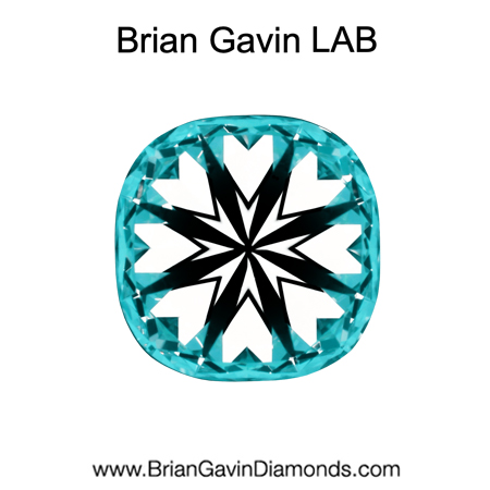 1.458 D VVS2 Brian Gavin Premium Lab Grown Cushion Diamond hearts
