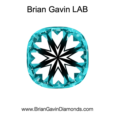 2.276 E VVS2 Brian Gavin Premium Lab Grown Cushion Diamond hearts