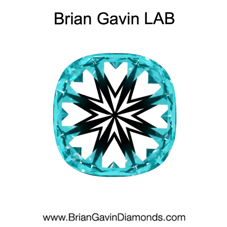 3.563 G VVS2 Brian Gavin Premium Lab Grown Cushion Diamond hearts