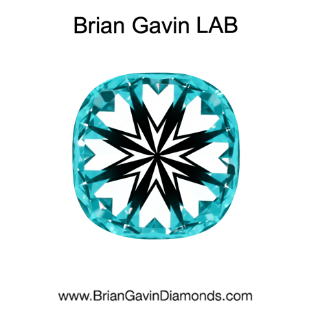 1.908 E VVS2 Brian Gavin Premium Lab Grown Cushion Diamond hearts