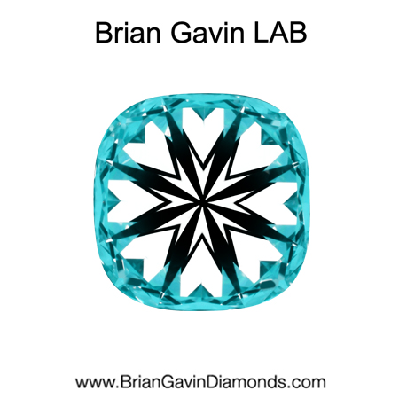 1.584 F VS1 Brian Gavin Premium Lab Grown Cushion Diamond hearts