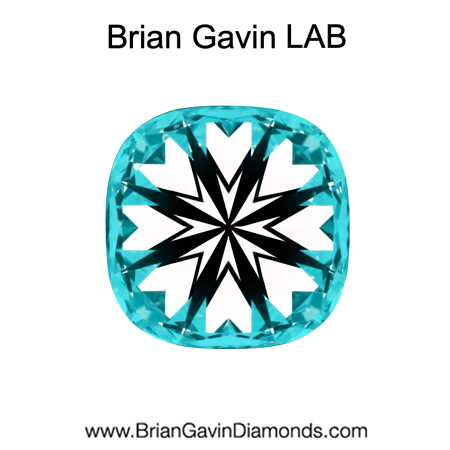 3.116 E VS2 Brian Gavin Premium Lab Grown Cushion Diamond hearts