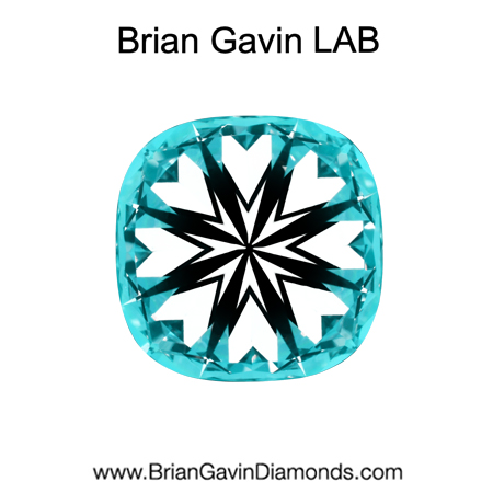 3.17 E VVS1 Brian Gavin Premium Lab Grown Cushion Diamond hearts