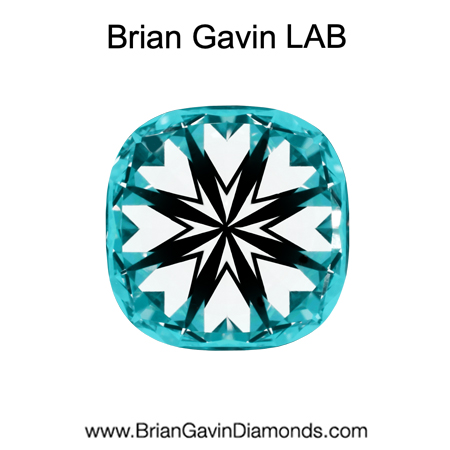 2.108 F VVS2 Brian Gavin Premium Lab Grown Cushion Diamond hearts