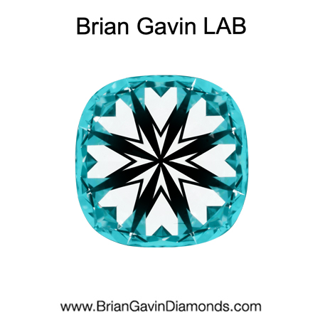 2.118 F VS1 Brian Gavin Premium Lab Grown Cushion Diamond hearts