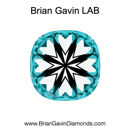 3.79 F VS1 Brian Gavin Premium Lab Grown Cushion Diamond hearts