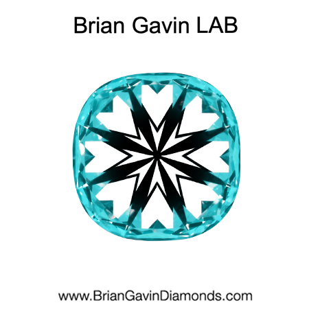 2.668 D VVS2 Brian Gavin Premium Lab Grown Cushion Diamond hearts