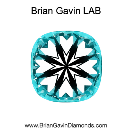 2.293 D VVS2 Brian Gavin Premium Lab Grown Cushion Diamond hearts