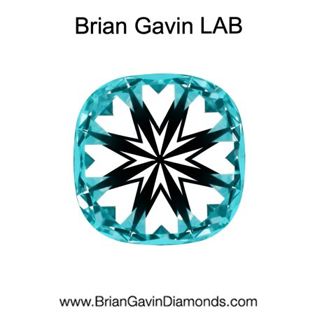 1.627 F SI1 Brian Gavin Premium Lab Grown Cushion Diamond hearts