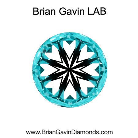 3.066 I VS2 Brian Gavin Premium Lab Grown Round Diamond hearts