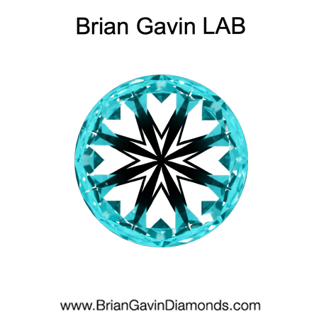 3.588 G VS1 Brian Gavin Premium Lab Grown Round Diamond hearts