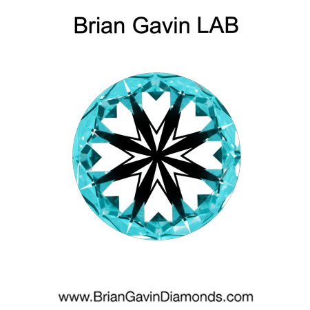 4.116 G VS1 Brian Gavin Premium Lab Grown Round Diamond hearts