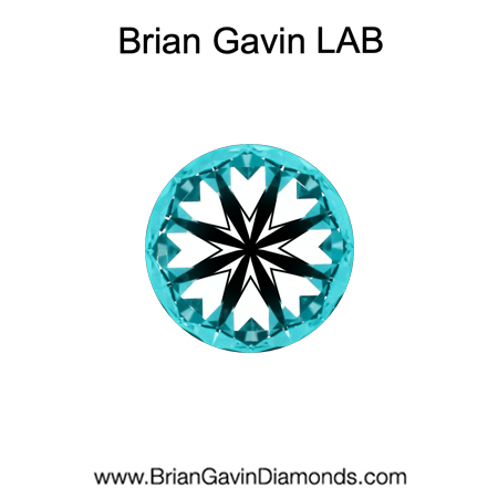 0.586 D VVS1 Brian Gavin Premium Lab Grown Round Diamond hearts