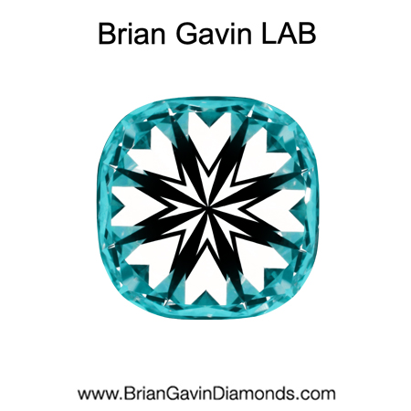 2.01 G VS2 Brian Gavin Premium Lab Grown Cushion Diamond hearts