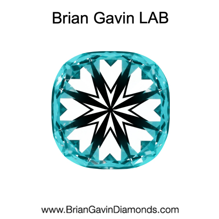 2.13 F VS1 Brian Gavin Premium Lab Grown Cushion Diamond hearts