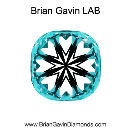 2.32 D VS1 Brian Gavin Premium Lab Grown Cushion Diamond hearts