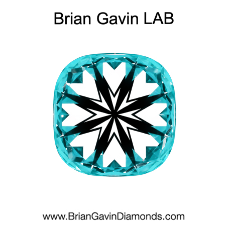 2.358 H VVS2 Brian Gavin Premium Lab Grown Cushion Diamond hearts