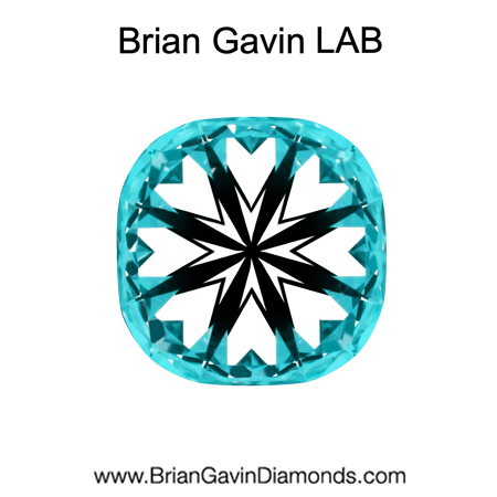 2.561 E VS2 Brian Gavin Premium Lab Grown Cushion Round Diamond hearts