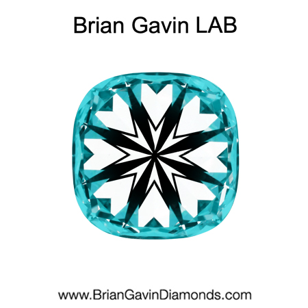 3.05 F VS1 Brian Gavin Premium Lab Grown Cushion Diamond hearts