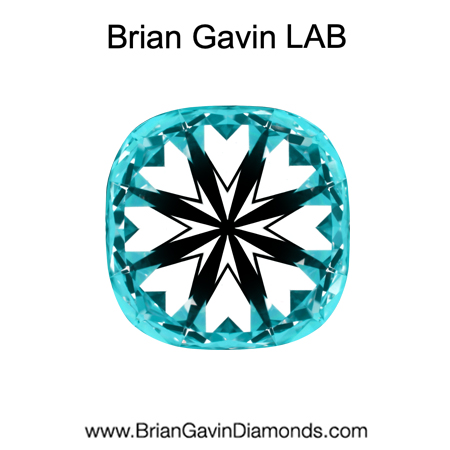3.82 F VVS2 Brian Gavin Premium Lab Grown Cushion Diamond hearts