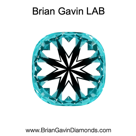 1.43 E VVS2 Brian Gavin Premium Lab Grown Cushion Diamond hearts