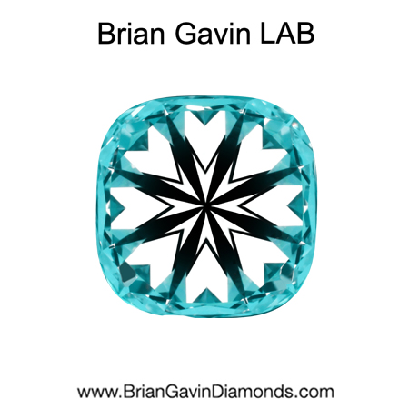 1.923 D VVS2 Brian Gavin Premium Lab Grown Cushion Diamond hearts