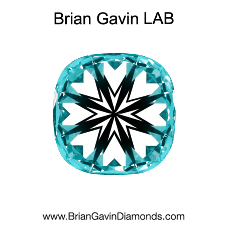 1.936 F VS1 Brian Gavin Premium Lab Grown Cushion Diamond hearts