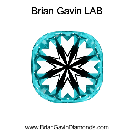 1.678 E VVS1 Brian Gavin Premium Lab Grown Cushion Round Diamond hearts