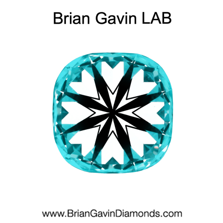 0.865 D VVS1 Brian Gavin Premium Lab Grown Cushion Diamond hearts