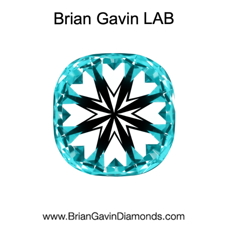 1.753 D VVS2 Brian Gavin Premium Lab Grown Cushion Diamond hearts
