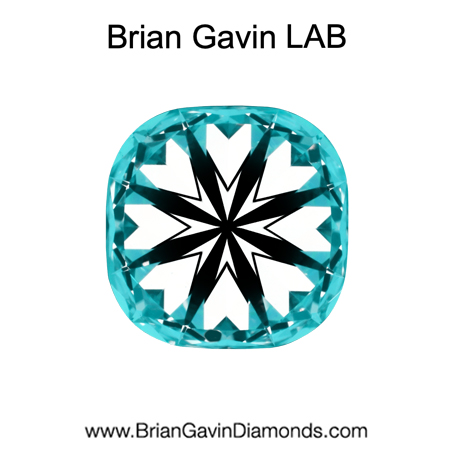 1.231 E VS2 Brian Gavin Premium Lab Grown Cushion Diamond hearts