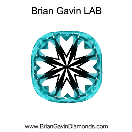1.617 E VS2 Brian Gavin Premium Lab Grown Cushion Diamond hearts