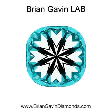 3.143 E VVS2 Brian Gavin Premium Lab Grown Cushion Diamond hearts