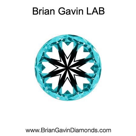 0.878 D VVS2 Brian Gavin Premium Lab Grown Round Round Diamond hearts