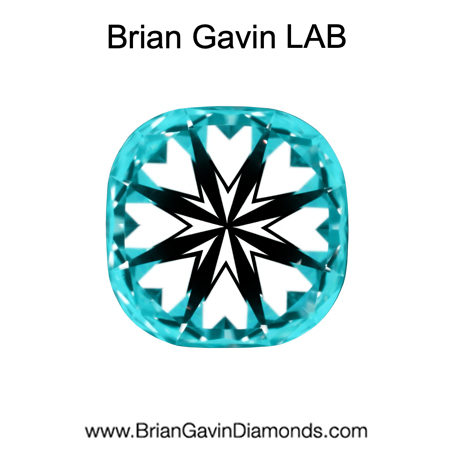 1.24 F VVS2 Brian Gavin Premium Lab Grown Cushion Diamond hearts