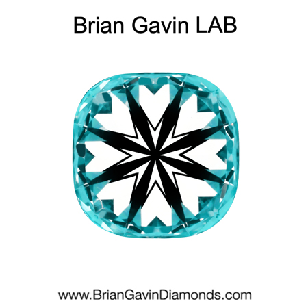 1.324 E VS1 Brian Gavin Premium Lab Grown Cushion Diamond hearts